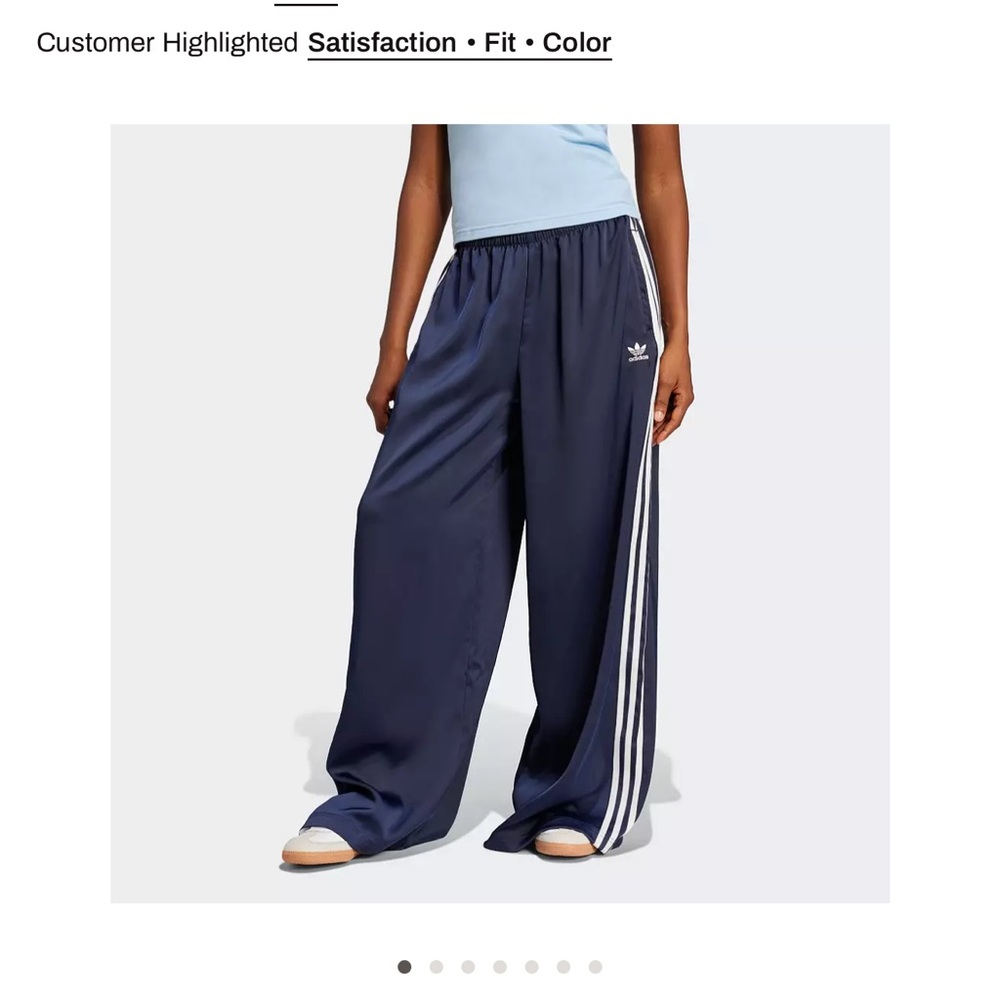 Adidas Women's Navy Joggers with Triple White Stripes
